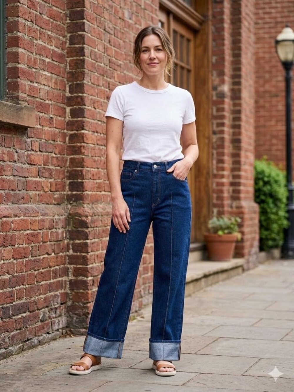 Loft The Wide Leg cuffed jeans, size 28/6